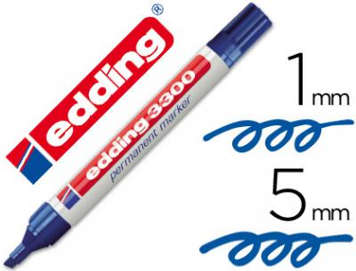 Rotulador edding marcador 3300 n.3 azul punta biselada recargable