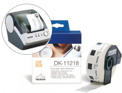 Etiqueta brother dk11218 para impresoras ql-circulares 24 mm -1000 etiquetas-