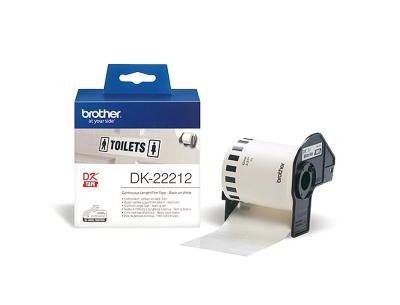 Etiqueta brother dk22212 cinta plastica continua adhesiva blanca 62x15,24 m