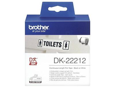 Etiqueta brother dk22212 cinta plastica continua adhesiva blanca 62x15,24 m