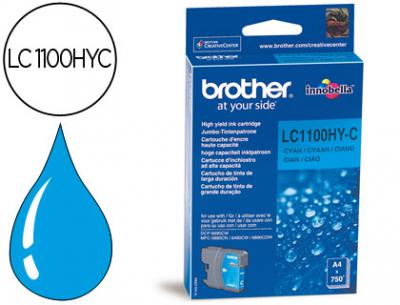 Ink-jet brother lc-1100c cyan alta capacidad 750 pag