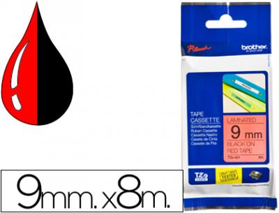 Cinta brother tze-421 rojo-negro 9mm longitud 8mt