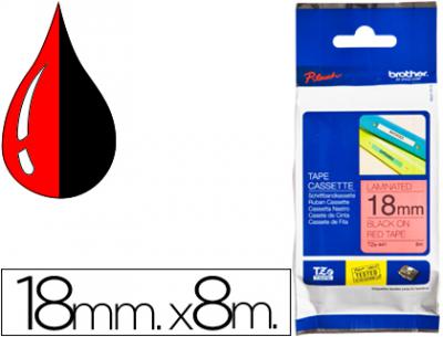 Cinta brother tze-441 rojo-negro 18mm longitud 8mt