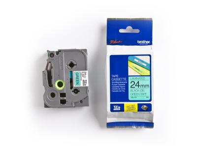 Cinta brother tze751 verde-negro 24mm longitud 8 m