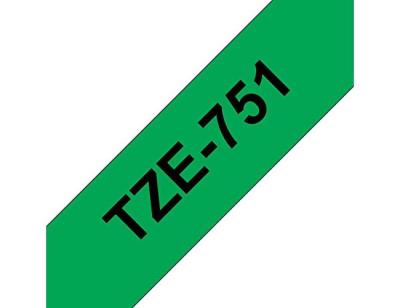 Cinta brother tze751 verde-negro 24mm longitud 8 m