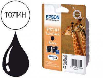 Ink-jet epson t0711h doble pack d120 sx205 215 218 405 415 515w 600fw 610fw