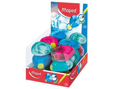 Sacapuntas maped plastico i-gloo 1 uso con deposito colores surtidos