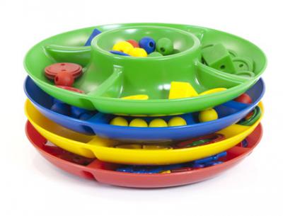 Juego miniland bandeja clasificacion 5 compartimentos 26 cm diametro set de 4 bandejas