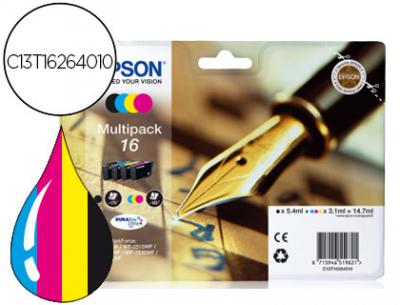 Ink-jet epson 16 multipack workforce wf-2010w wf-2510wf wf-2520nf wf-2530wf wf-2540wf negro amarillo cian y magenta