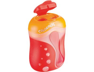 Sacapuntas color peps 2 usos con deposito y afilado redondeado para subrayar y colorear colores surtidos