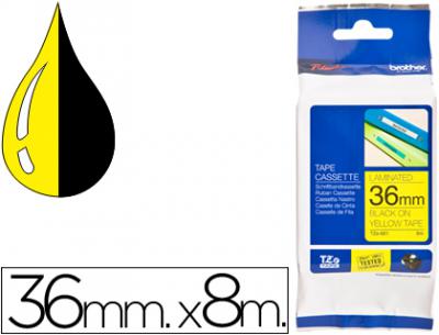 Cinta brother tze-661 amarillo-negro 36mm longitud 8mt