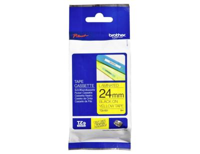 Cinta brother tze651 amarillo/negro 24mm longitud de 8 m
