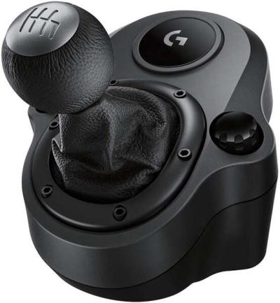 Logitech Driving Force Shifter Palanca de Cambios Compatible con PS4&comma; Xbox One y PC - 6 Velocidades y Marcha Atras - Acero y Cuero - Montaje en Soporte