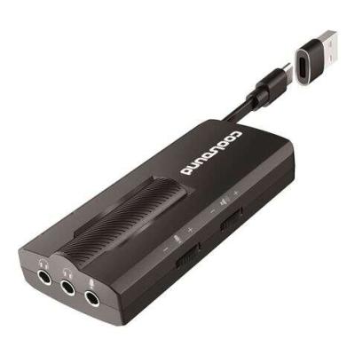 Coolsound Tarjeta de Sonido Externa 7&period;1 USB-C - Adaptador a USB-A - Entradas  Microfono&comma; Auriculares 3&period;5mm 3 pin&comma; Auricular &plus; Microfono 3&period;5mm 4 pin
