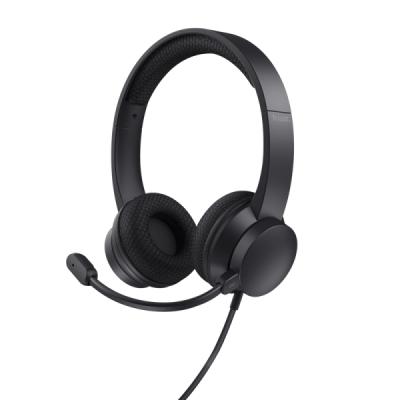 Trust Ayda Auriculares con Microfono USB - Cancelacion de Ruido - Diadema Ajustable - Controles en Auricular - Cable de 1&period;8m - Color Negro