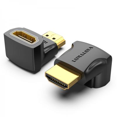 Vention Pack de 2 Adaptadores HDMI Macho a HDMI Hembra 4K 90&ordm; - Color Negro
