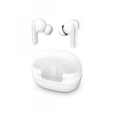 Energy Sistem Auriculares ANC -30dB - Quad Mic - Bluetooth 5&period;4 - 25h Autonomia - IPX4 - Plastico Reciclado - Color Blanco
