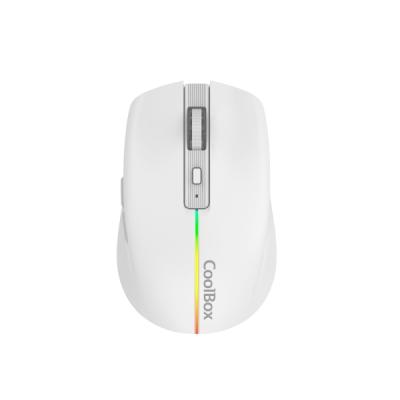 Coolbox W01 Raton Gaming Inalambrico 1600dpi - 6 Botones - Iluminacion RGB - Color Blanco