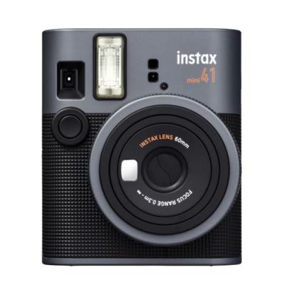 Fujifilm Instax Mini 41 Camara Instantanea - Tama&ntilde;o de Imagen 62x46mm - Flash Auto - Exposicion Automatica - Mini Espejo para Selfies - Modo Primer Plano - Color Negro