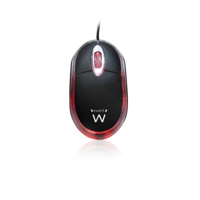 Ewent Raton Minioptico USB - Mini Raton Optico USB - 1000dpi - Cable de 1&period;15m - Plug and Play - 3 Botones - Color Negro