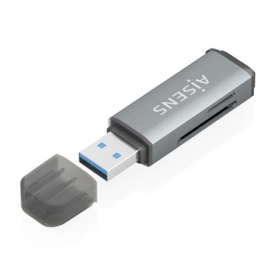 Aisens Lector de Tarjetas USB-A 3&period;1 Gen1 - Compatible con SD&comma; Micro SD&comma; MMC&comma; RS-MMC&comma; MMC Micro - Color Gris
