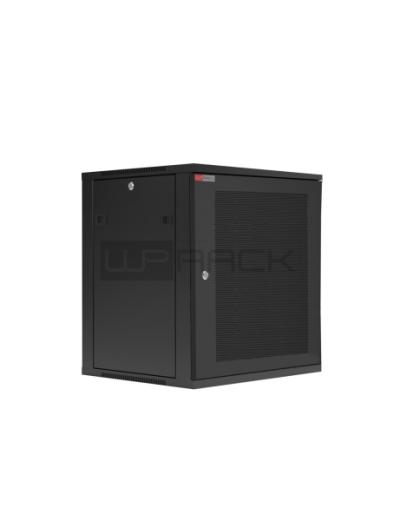 WP RWC-09604-B Armario Mural 9U - Puerta de Acero Perforada - Cerradura de Seguridad - 540x450x445mm - Color Negro