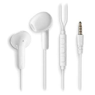 NGS CROSS FLIP Auriculares Intraurales con Microfono - Jack 3&comma;5mm - Boton Multifuncion - Color Blanco