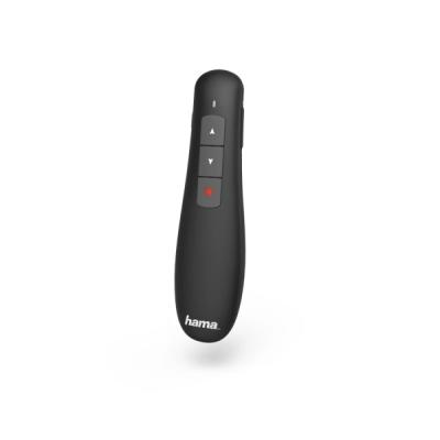 Hama X-Pointer Presentador de Diapositivas - Puntero Laser Rojo - USB-A 2&period;0 2&period;4GHz - Alcance 12m - 12x3x2&period;2cm - Color Negro