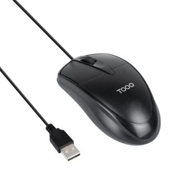Tooq TQM-1001-B Raton USB - 1000dpi - 3 Botones - Uso Ambidiestro - Cable 1&period;3m - Color Negro