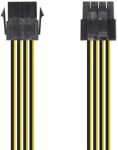 Aisens A131-0419 Cable Alimentaci&oacute;n 8pin hembra a 4+4pin macho 0.3m negro amarillo