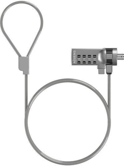 AISENS Cable de Seguridad con Cerradura de Combinacion para Ordenador, Monitor, Portatil 1.5M
