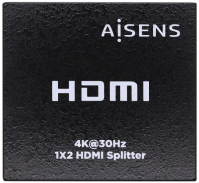 AISENS HDMI Duplicador 4k@30Hz 1x2 Con Alimentaci&oacute;n, Negro