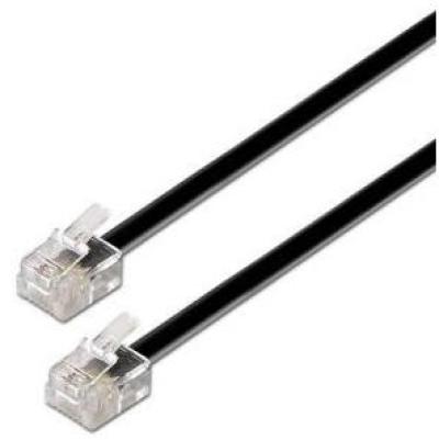 CABLE DE TELEFONO AISENS 6P4C RJ11 MACHO A RJ11 MACHO 2M NEGRO A143-0319