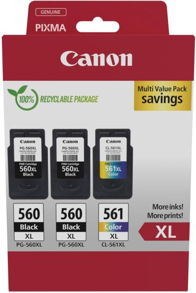 Canon 3712C009 cartucho de tinta 3 pieza(s) Original Alto rendimiento (XL) Negro, Cian, Magenta, Amarillo
