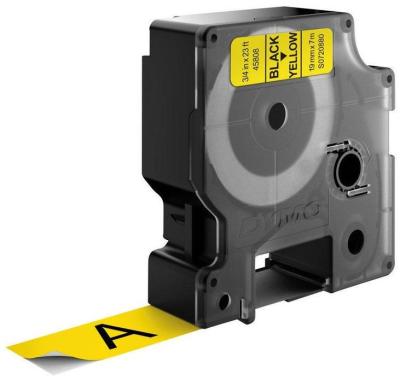Dymo D1 Etiquetas estandar negro sobre amarillo 19mm x 7m poliester