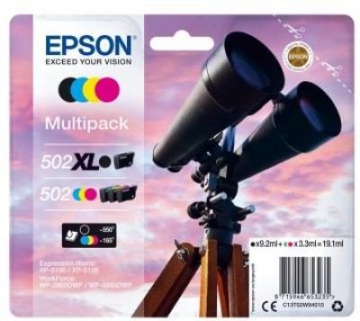 Epson 502 XL cartucho de tinta 4 pieza(s) Original Alto rendimiento (XL) Negro, Azul, Magenta, Amarillo