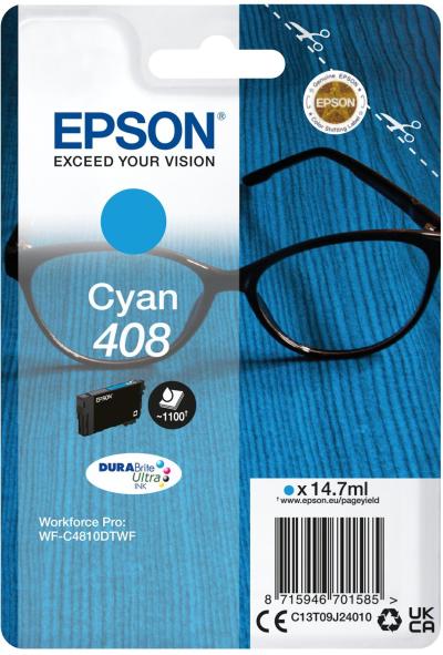 Epson Singlepack Cyan 408 DURABrite Ultra Ink