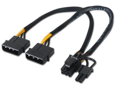Nanocable 10.19.1201 Cable de Alimentaci&oacute;n 2xMolex a PCIe 20cm Negro